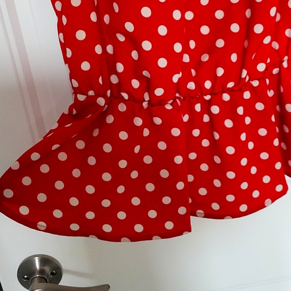 New Red Polka Dot Blouse - Picture 4 of 5